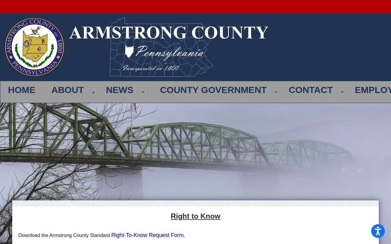 Armstrong County Jail release records Right-to-Know request channels