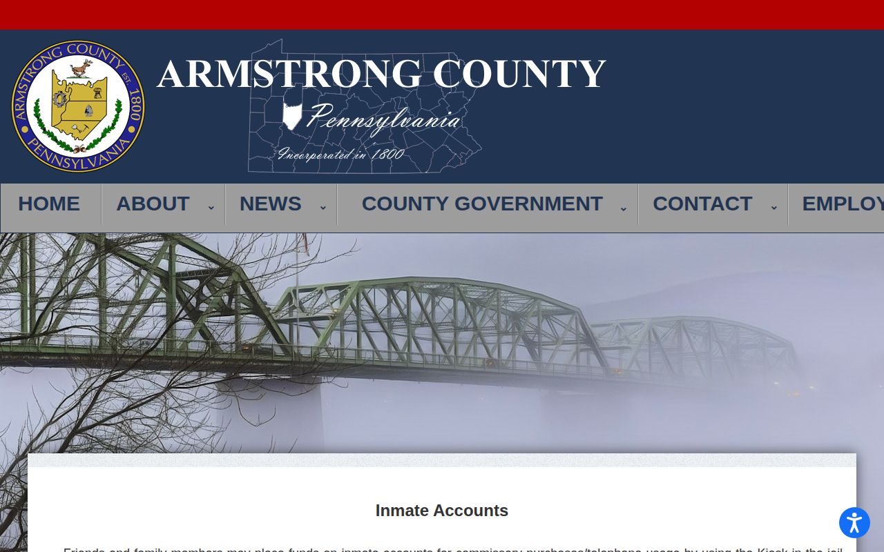 Armstrong County Jail outright release debit card and inmate transfer account process