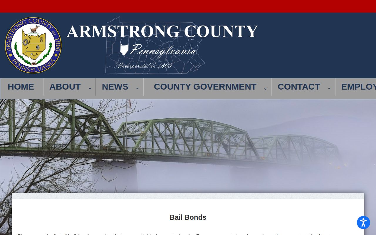 Armstrong County bail payment information before an inmate release